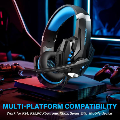 KOTION EACH G9000 Pro On-Ear Gaming Headset with Mic, Cable Length: About 2.1m(Black Blue) - Multimedia Headset by KOTION EACH | Online Shopping UK | buy2fix