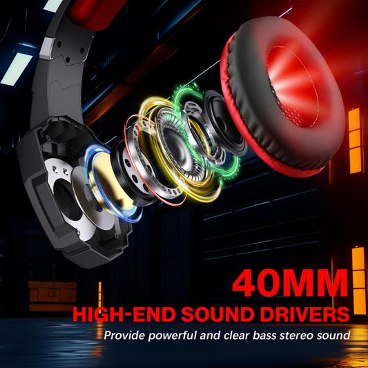 KOTION EACH G9000 Pro On-Ear Gaming Headset with Mic, Cable Length: About 2.1m(Black Red) - Multimedia Headset by KOTION EACH | Online Shopping UK | buy2fix