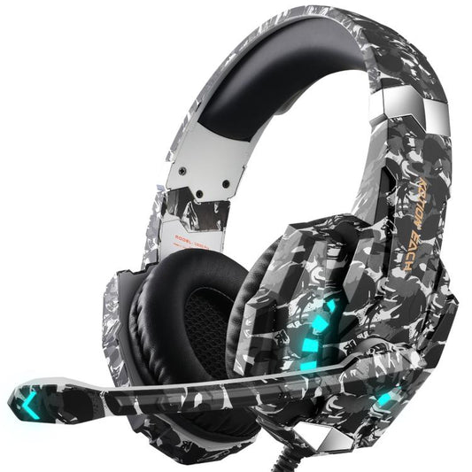 KOTION EACH G9000 Pro On-Ear Gaming Headset with Mic, Cable Length: About 2.1m(Camouflage Grey) - Multimedia Headset by KOTION EACH | Online Shopping UK | buy2fix