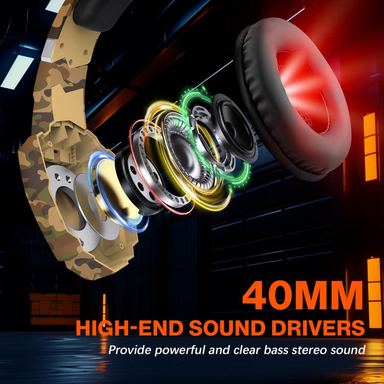 KOTION EACH G9000 Pro On-Ear Gaming Headset with Mic, Cable Length: About 2.1m(Camouflage Yellow) - Multimedia Headset by KOTION EACH | Online Shopping UK | buy2fix