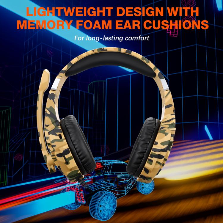 KOTION EACH G9000 Pro On-Ear Gaming Headset with Mic, Cable Length: About 2.1m(Camouflage Yellow) - Multimedia Headset by KOTION EACH | Online Shopping UK | buy2fix