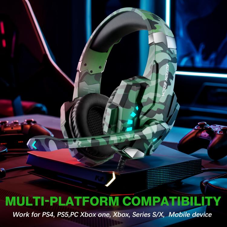 KOTION EACH G9000 Pro On-Ear Gaming Headset with Mic, Cable Length: About 2.1m(Camouflage Green) - Multimedia Headset by KOTION EACH | Online Shopping UK | buy2fix