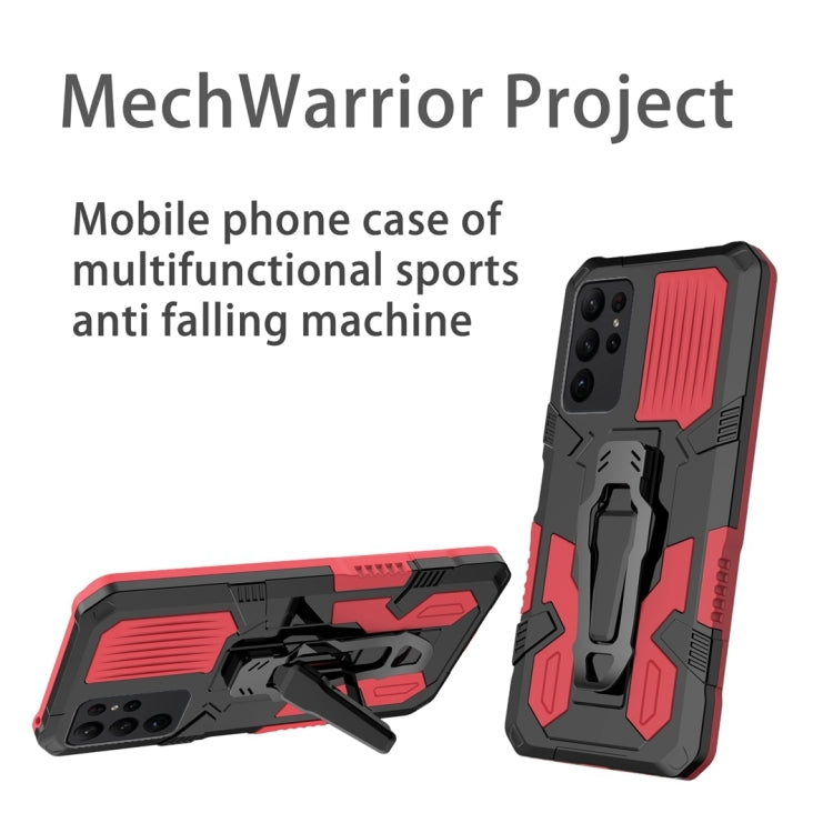 For Samsung Galaxy S25 Ultra 5G Armor Warrior Shockproof PC + TPU Phone Case(Red) by buy2fix