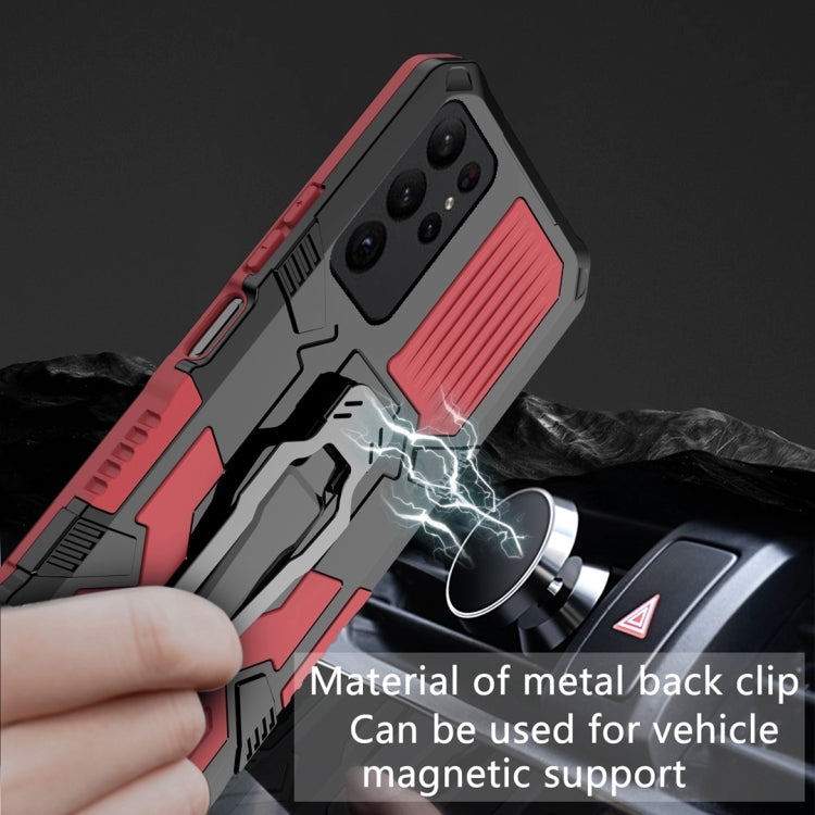 For Samsung Galaxy S25 Ultra 5G Armor Warrior Shockproof PC + TPU Phone Case(Red) by buy2fix