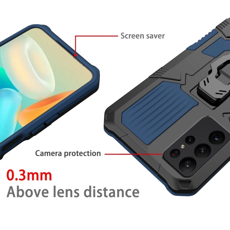 For Samsung Galaxy S25 Ultra 5G Armor Warrior Shockproof PC + TPU Phone Case(Blue) by buy2fix