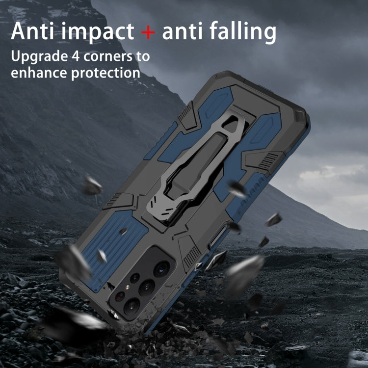 For Samsung Galaxy S25 Ultra 5G Armor Warrior Shockproof PC + TPU Phone Case(Blue) by buy2fix