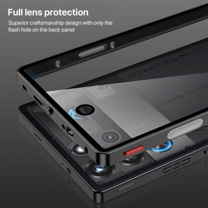 For ZTE nubia Red Magic 10 Pro / 10 Pro+ Snap Buckle Metal Frame Glass Back Panel Phone Case(Gold) - ZTE Cases by buy2fix | Online Shopping UK | buy2fix
