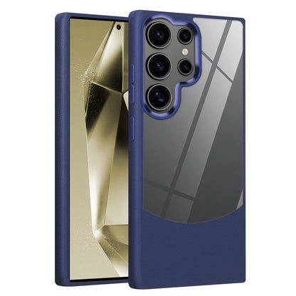 For Samsung Galaxy S25 Ultra 5G Litchi Texture TPU Hybrid Acrylic Phone Case(Blue) by buy2fix