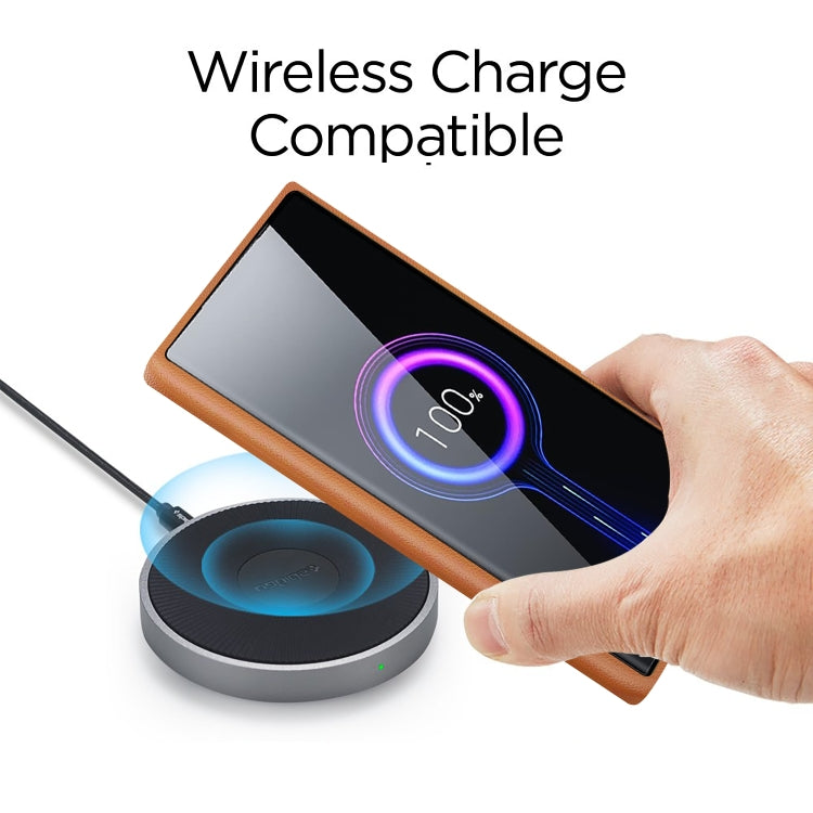 For Samsung Galaxy S25+ 5G Litchi Texture TPU Hybrid Acrylic Phone Case(Brown) by buy2fix