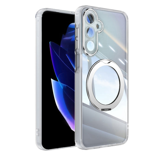 For Samsung Galaxy A16 5G 360 Holder MagSafe Acrylic Hybrid TPU Phone Case(Frosted White)