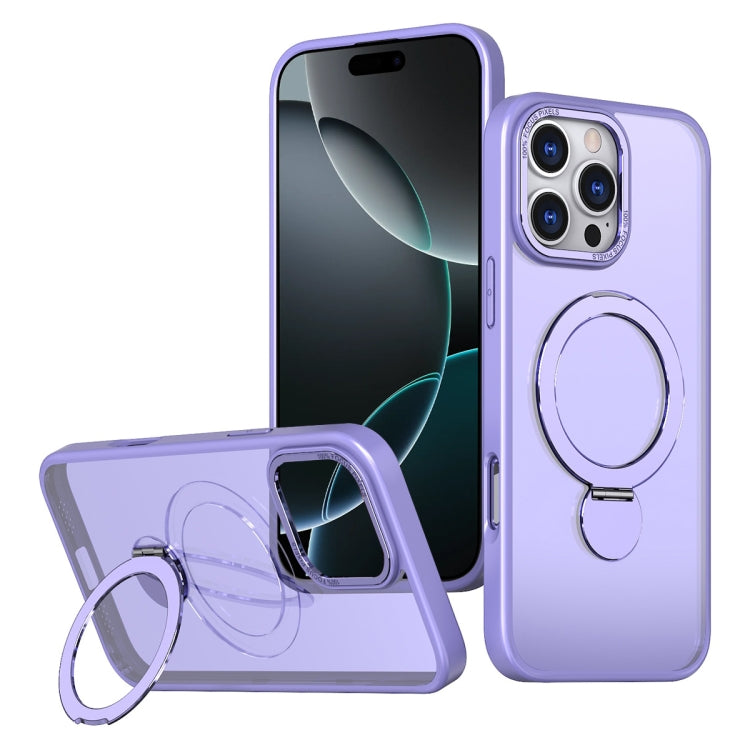 For iPhone 16 Pro Max Wing Series Gen2 MagSafe Metal Ring Holder Phone Case(Light Purple) - iPhone 16 Pro Max Cases by buy2fix | Online Shopping UK | buy2fix