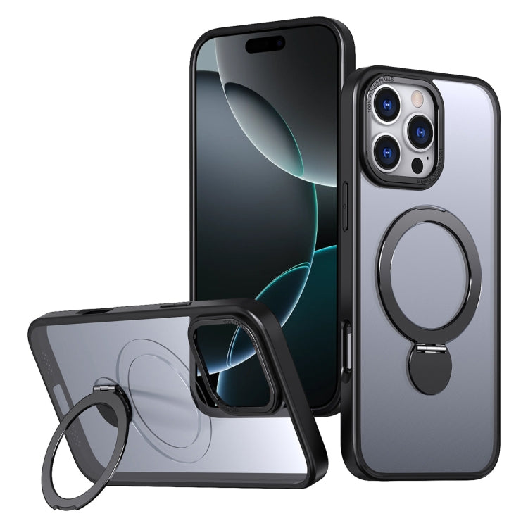 For iPhone 16 Pro Max Wing Series Gen2 MagSafe Metal Ring Holder Phone Case(Black) - iPhone 16 Pro Max Cases by buy2fix | Online Shopping UK | buy2fix