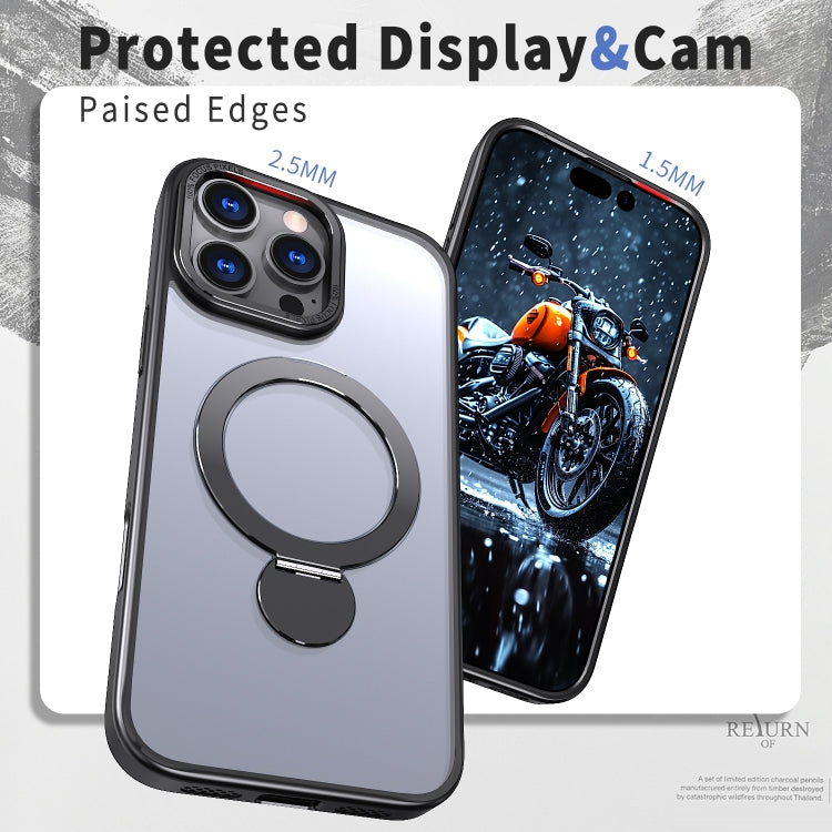 For iPhone 16 Pro Max Wing Series Gen2 MagSafe Metal Ring Holder Phone Case(Black) - iPhone 16 Pro Max Cases by buy2fix | Online Shopping UK | buy2fix
