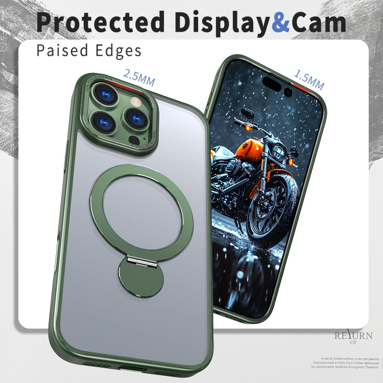 For iPhone 16 Plus Wing Series Gen2 MagSafe Metal Ring Holder Phone Case(Green) - iPhone 16 Plus Cases by buy2fix | Online Shopping UK | buy2fix