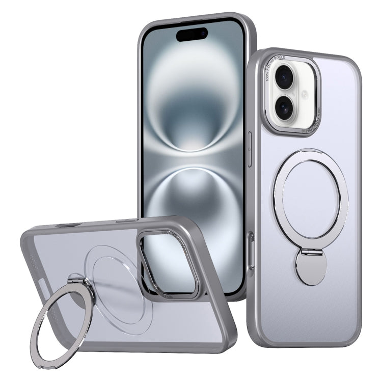 For iPhone 16 Plus Wing Series Gen2 MagSafe Metal Ring Holder Phone Case(Titanium Gray) - iPhone 16 Plus Cases by buy2fix | Online Shopping UK | buy2fix