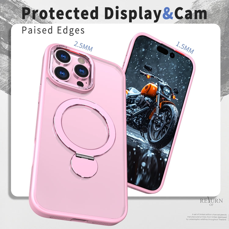 For iPhone 16 Plus Wing Series Gen2 MagSafe Metal Ring Holder Phone Case(Pink) - iPhone 16 Plus Cases by buy2fix | Online Shopping UK | buy2fix