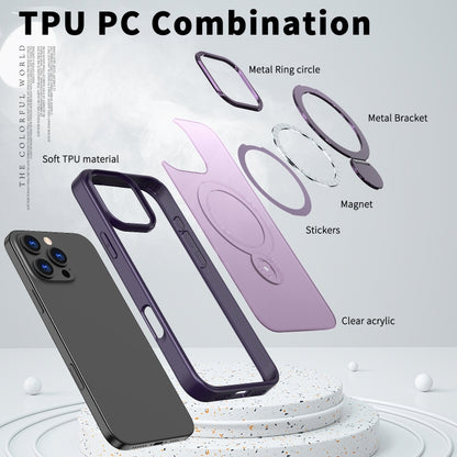 For iPhone 16 Plus Wing Series Gen2 MagSafe Metal Ring Holder Phone Case(Dark Purple) - iPhone 16 Plus Cases by buy2fix | Online Shopping UK | buy2fix