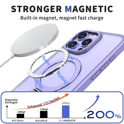 For iPhone 16 Wing Series Gen2 MagSafe Metal Ring Holder Phone Case(Light Purple) - iPhone 16 Cases by buy2fix | Online Shopping UK | buy2fix