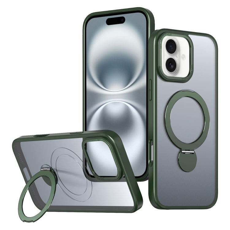 For iPhone 16 Wing Series Gen2 MagSafe Metal Ring Holder Phone Case(Green) - iPhone 16 Cases by buy2fix | Online Shopping UK | buy2fix