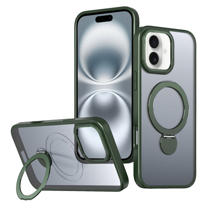 For iPhone 16 Wing Series Gen2 MagSafe Metal Ring Holder Phone Case(Green) - iPhone 16 Cases by buy2fix | Online Shopping UK | buy2fix