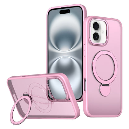 For iPhone 16 Wing Series Gen2 MagSafe Metal Ring Holder Phone Case(Pink) - iPhone 16 Cases by buy2fix | Online Shopping UK | buy2fix