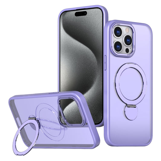For iPhone 15 Pro Wing Series Gen2 MagSafe Metal Ring Holder Phone Case(Light Purple) - iPhone 15 Pro Cases by buy2fix | Online Shopping UK | buy2fix