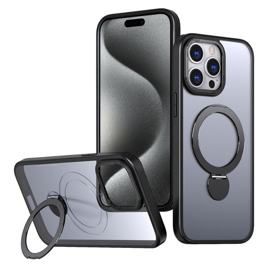 For iPhone 15 Pro Wing Series Gen2 MagSafe Metal Ring Holder Phone Case(Black) - iPhone 15 Pro Cases by buy2fix | Online Shopping UK | buy2fix