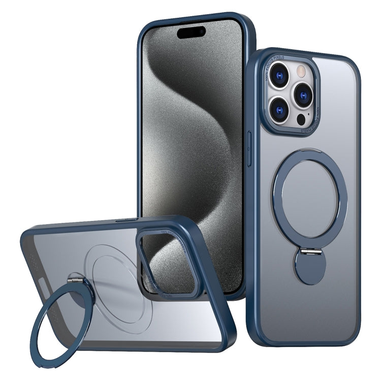 For iPhone 15 Pro Wing Series Gen2 MagSafe Metal Ring Holder Phone Case(Blue) - iPhone 15 Pro Cases by buy2fix | Online Shopping UK | buy2fix