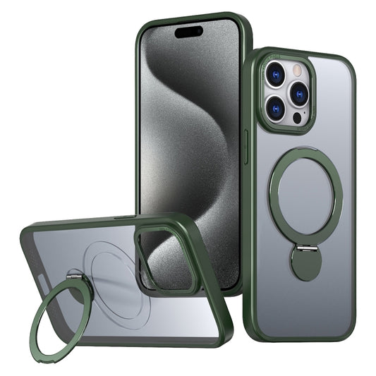 For iPhone 15 Pro Wing Series Gen2 MagSafe Metal Ring Holder Phone Case(Green) - iPhone 15 Pro Cases by buy2fix | Online Shopping UK | buy2fix