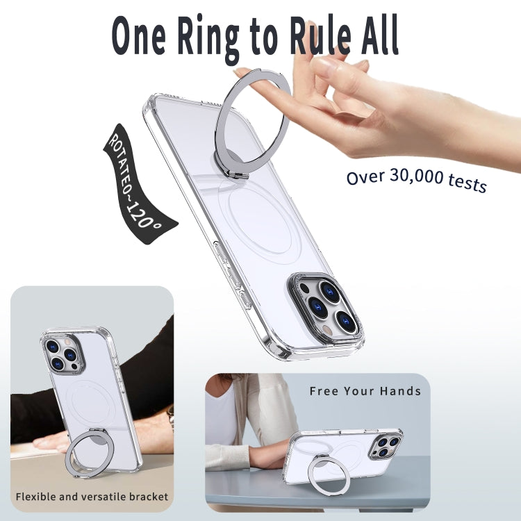 For iPhone 15 Pro Wing Series Gen2 MagSafe Metal Ring Holder Phone Case(Transparent) - iPhone 15 Pro Cases by buy2fix | Online Shopping UK | buy2fix