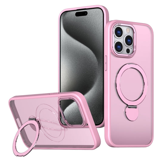 For iPhone 15 Pro Wing Series Gen2 MagSafe Metal Ring Holder Phone Case(Pink) - iPhone 15 Pro Cases by buy2fix | Online Shopping UK | buy2fix