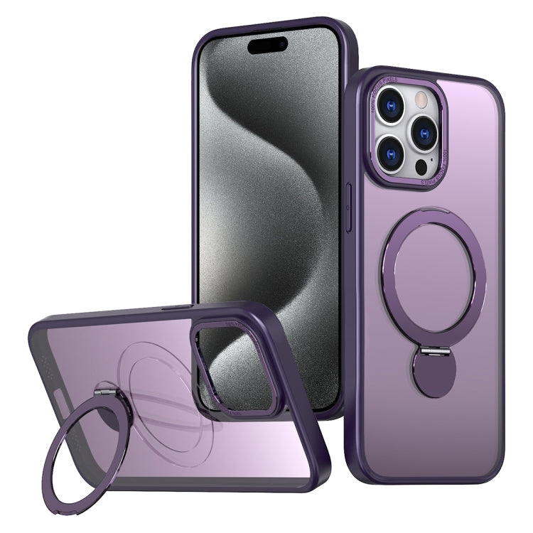 For iPhone 15 Pro Wing Series Gen2 MagSafe Metal Ring Holder Phone Case(Dark Purple) - iPhone 15 Pro Cases by buy2fix | Online Shopping UK | buy2fix