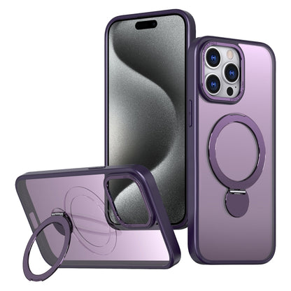 For iPhone 15 Pro Wing Series Gen2 MagSafe Metal Ring Holder Phone Case(Dark Purple) - iPhone 15 Pro Cases by buy2fix | Online Shopping UK | buy2fix