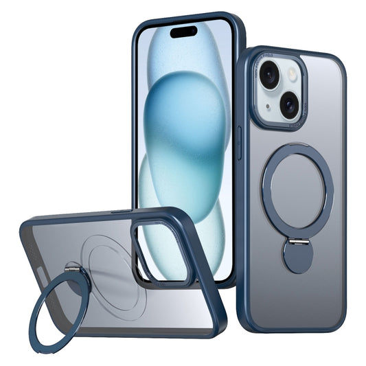 For iPhone 15 Wing Series Gen2 MagSafe Metal Ring Holder Phone Case(Blue) - iPhone 15 Cases by buy2fix | Online Shopping UK | buy2fix