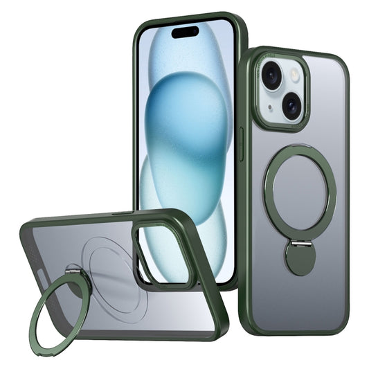 For iPhone 15 Wing Series Gen2 MagSafe Metal Ring Holder Phone Case(Green) - iPhone 15 Cases by buy2fix | Online Shopping UK | buy2fix