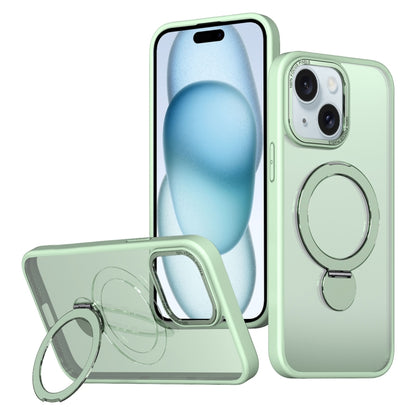 For iPhone 15 Wing Series Gen2 MagSafe Metal Ring Holder Phone Case(Avocado Green) - iPhone 15 Cases by buy2fix | Online Shopping UK | buy2fix