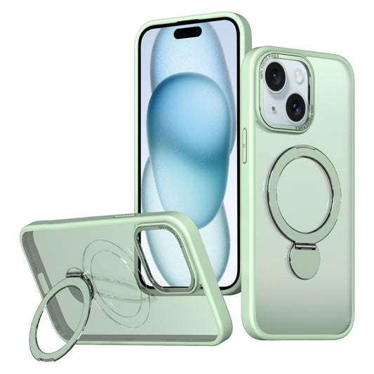 For iPhone 15 Wing Series Gen2 MagSafe Metal Ring Holder Phone Case(Avocado Green) - iPhone 15 Cases by buy2fix | Online Shopping UK | buy2fix