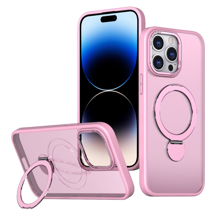 For iPhone 14 Pro Max Wing Series Gen2 MagSafe Metal Ring Holder Phone Case(Pink) - iPhone 14 Pro Max Cases by buy2fix | Online Shopping UK | buy2fix