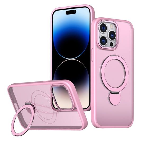 For iPhone 14 Pro Max Wing Series Gen2 MagSafe Metal Ring Holder Phone Case(Pink) - iPhone 14 Pro Max Cases by buy2fix | Online Shopping UK | buy2fix