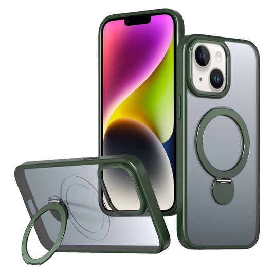 For iPhone 14 Plus Wing Series Gen2 MagSafe Metal Ring Holder Phone Case(Green) - iPhone 14 Plus Cases by buy2fix | Online Shopping UK | buy2fix