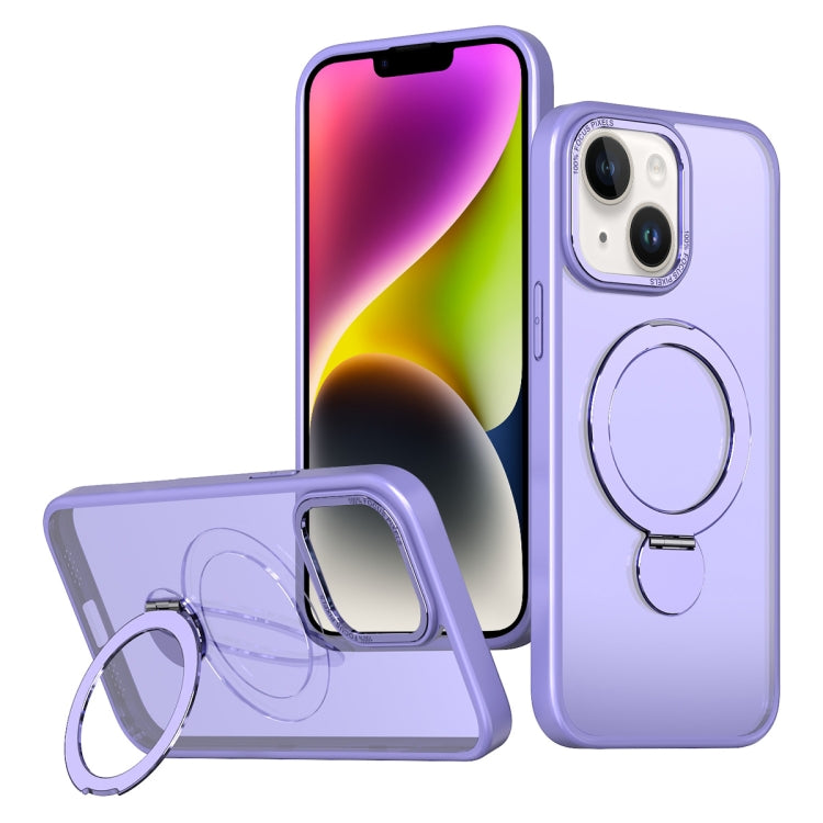 For iPhone 14 Wing Series Gen2 MagSafe Metal Ring Holder Phone Case(Light Purple) - iPhone 14 Cases by buy2fix | Online Shopping UK | buy2fix