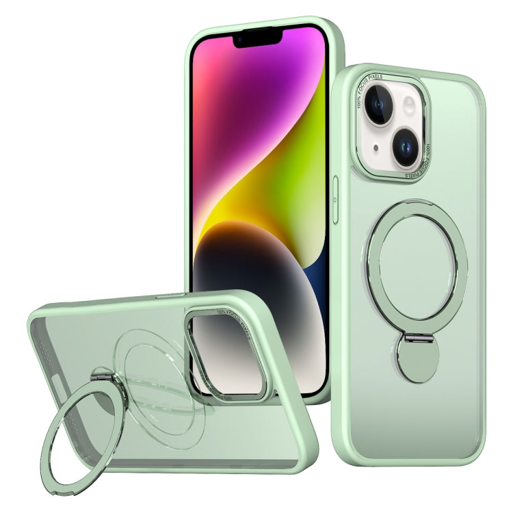 For iPhone 14 Wing Series Gen2 MagSafe Metal Ring Holder Phone Case(Avocado Green) - iPhone 14 Cases by buy2fix | Online Shopping UK | buy2fix