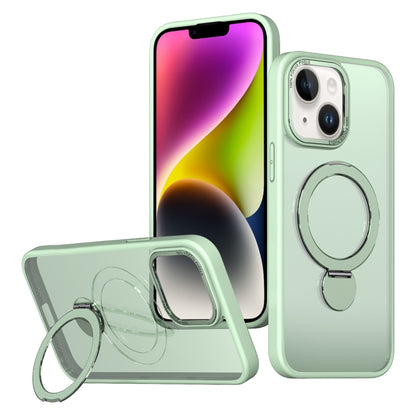 For iPhone 14 Wing Series Gen2 MagSafe Metal Ring Holder Phone Case(Avocado Green) - iPhone 14 Cases by buy2fix | Online Shopping UK | buy2fix