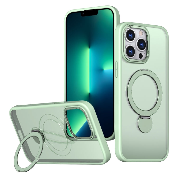 For iPhone 13 Pro Max Wing Series Gen2 MagSafe Metal Ring Holder Phone Case(Avocado Green) - iPhone 13 Pro Max Cases by buy2fix | Online Shopping UK | buy2fix