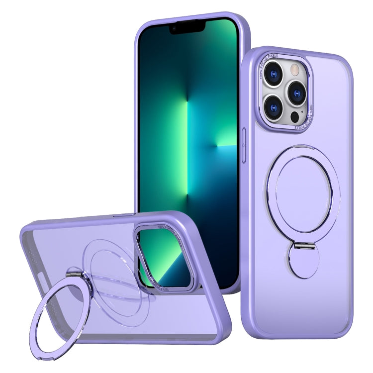 For iPhone 13 Pro Wing Series Gen2 MagSafe Metal Ring Holder Phone Case(Light Purple) - iPhone 13 Pro Cases by buy2fix | Online Shopping UK | buy2fix