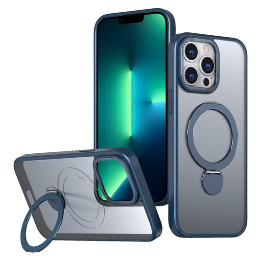 For iPhone 13 Pro Wing Series Gen2 MagSafe Metal Ring Holder Phone Case(Blue) - iPhone 13 Pro Cases by buy2fix | Online Shopping UK | buy2fix