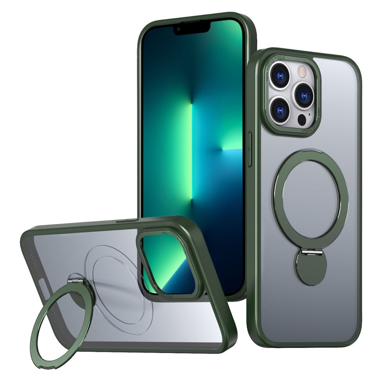 For iPhone 13 Pro Wing Series Gen2 MagSafe Metal Ring Holder Phone Case(Green) - iPhone 13 Pro Cases by buy2fix | Online Shopping UK | buy2fix