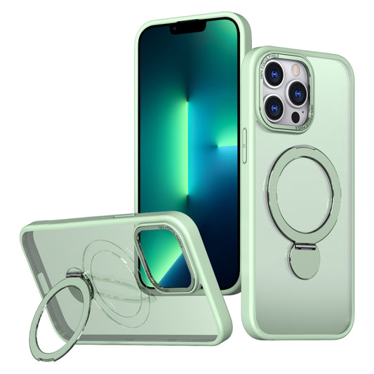 For iPhone 13 Pro Wing Series Gen2 MagSafe Metal Ring Holder Phone Case(Avocado Green) - iPhone 13 Pro Cases by buy2fix | Online Shopping UK | buy2fix