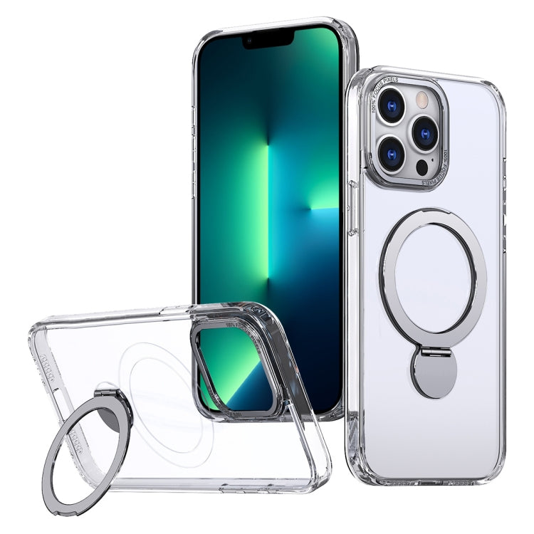 For iPhone 13 Pro Wing Series Gen2 MagSafe Metal Ring Holder Phone Case(Transparent) - iPhone 13 Pro Cases by buy2fix | Online Shopping UK | buy2fix