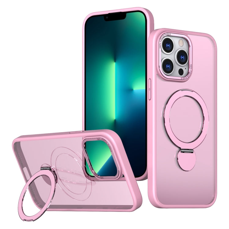 For iPhone 13 Pro Wing Series Gen2 MagSafe Metal Ring Holder Phone Case(Pink) - iPhone 13 Pro Cases by buy2fix | Online Shopping UK | buy2fix